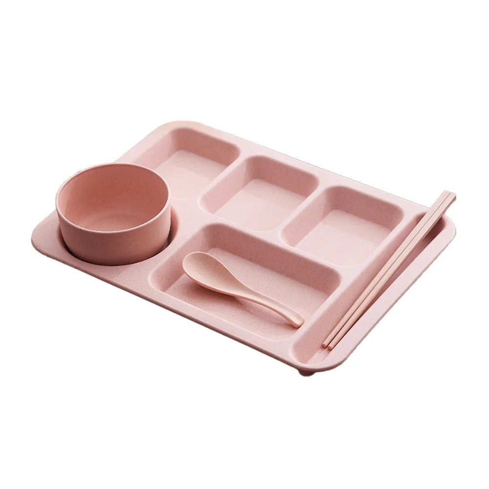 1Set Student Meal Plate Fast Food Bowls Anti-fall Household