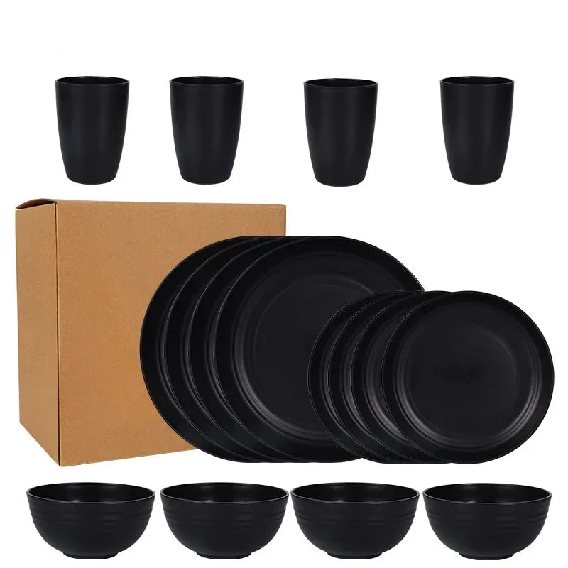 16-Piece Tableware Set Vintage Ceramic Stoneware Set