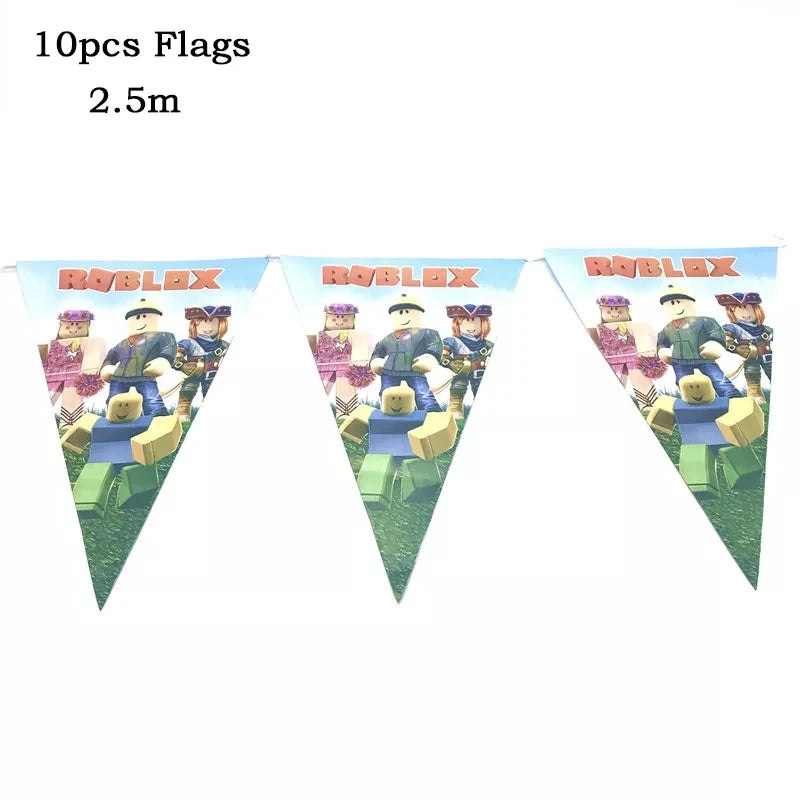 Roblox Themed Birthday Party Decorations – Favourite Roblox Characters - Disposable Tableware & Balloons for Kids