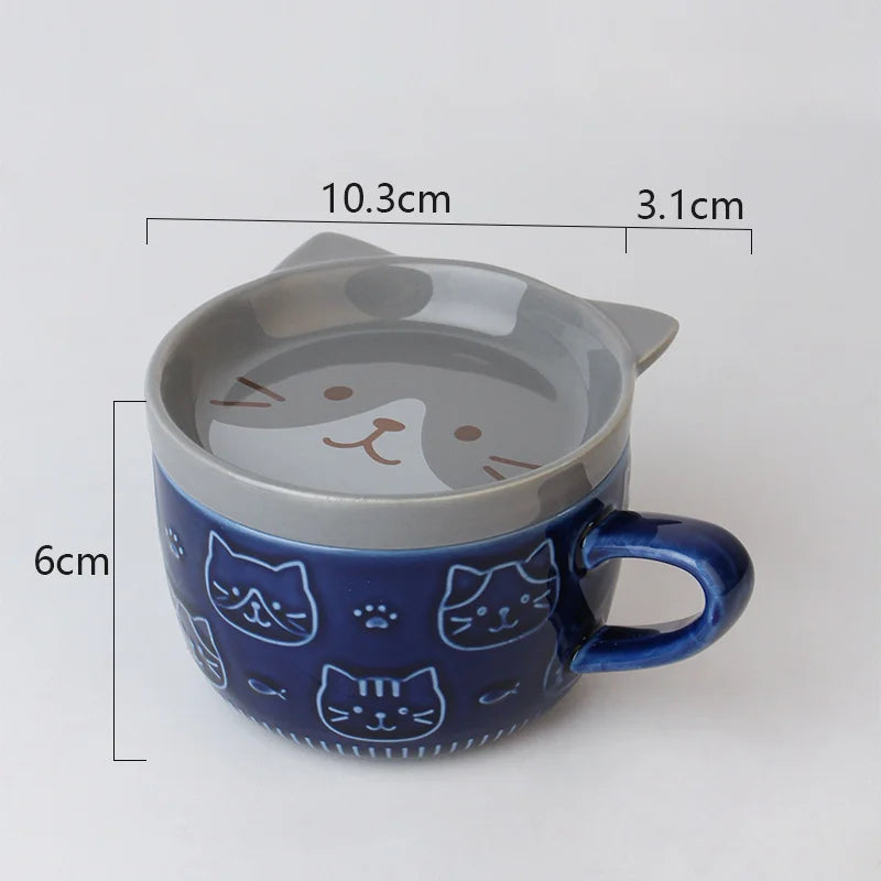 Cartoon Cat Coffee Mug With Cat Pattern