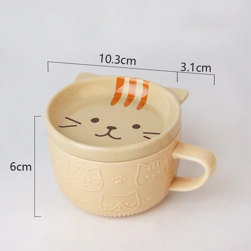 Cartoon Cat Coffee Mug With Cat Pattern