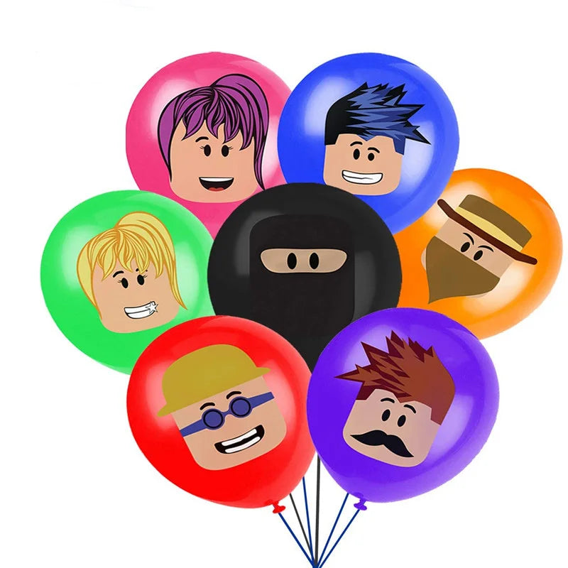 Roblox Themed Birthday Party Decorations – Favourite Roblox Characters - Disposable Tableware & Balloons for Kids