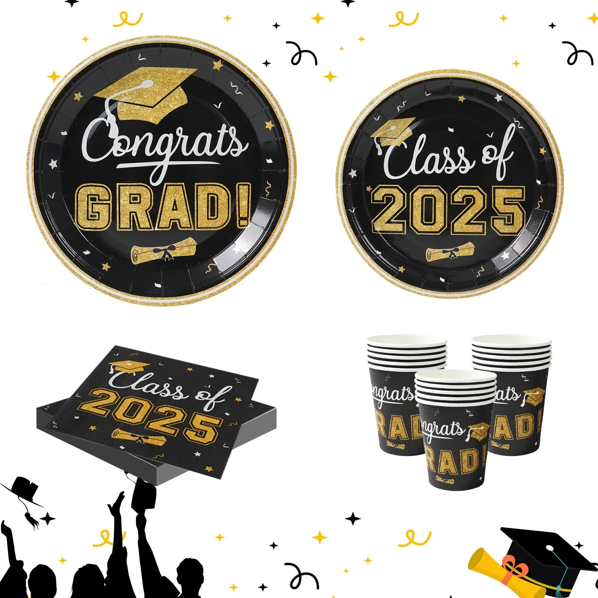 Graduation Party Plates, Cups and Napkins 2025