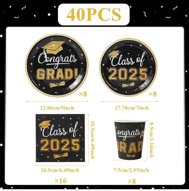 Graduation Party Plates, Cups and Napkins 2025