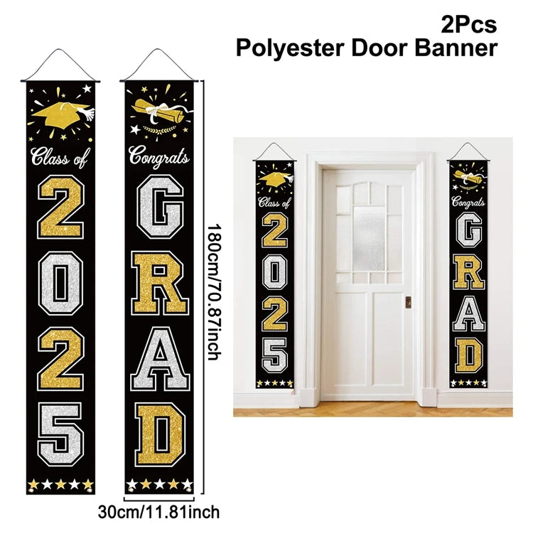 Graduation Door Hanging Decorations – Gown & Cap Design | 2025 Congrats Grad Party Supplies