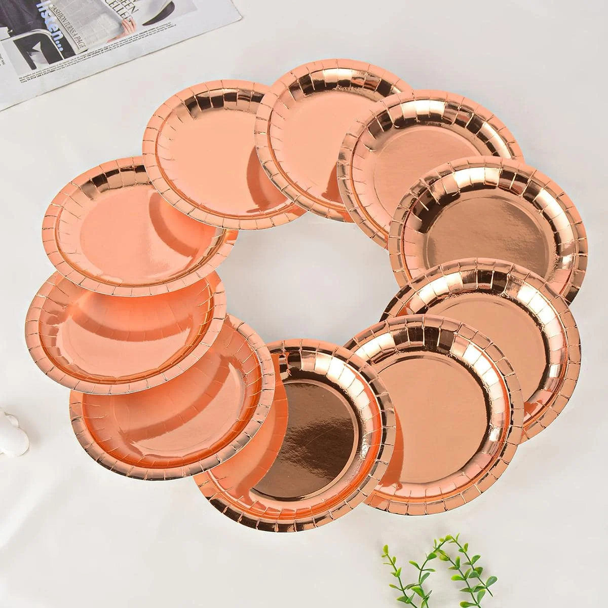 Gold Silvery Disposable Plates Cups