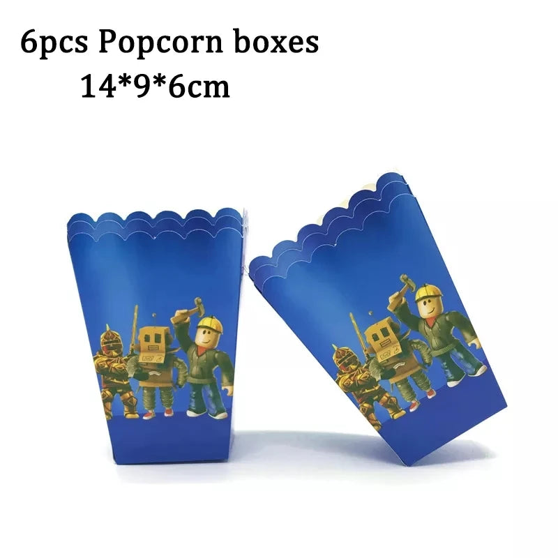 Roblox Themed Birthday Party Decorations – Favourite Roblox Characters - Disposable Tableware & Balloons for Kids