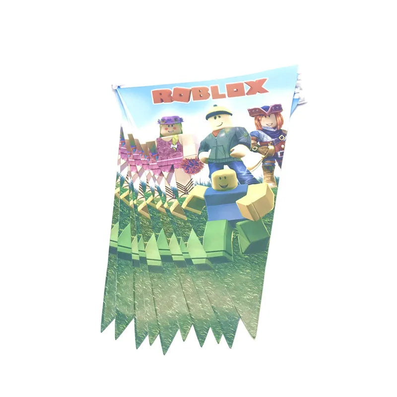 Roblox Themed Birthday Party Decorations – Favourite Roblox Characters - Disposable Tableware & Balloons for Kids