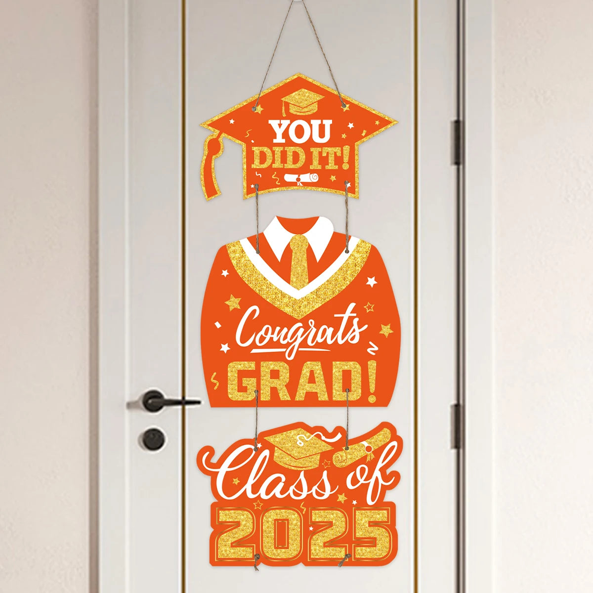 Graduation Door Hanging Decorations – Gown & Cap Design | 2025 Congrats Grad Party Supplies