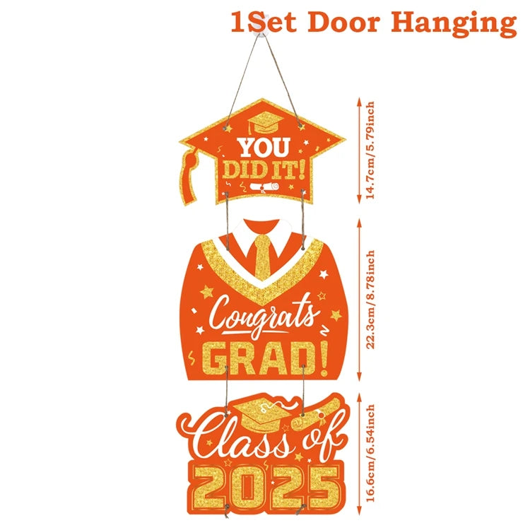 Graduation Door Hanging Decorations – Gown & Cap Design | 2025 Congrats Grad Party Supplies