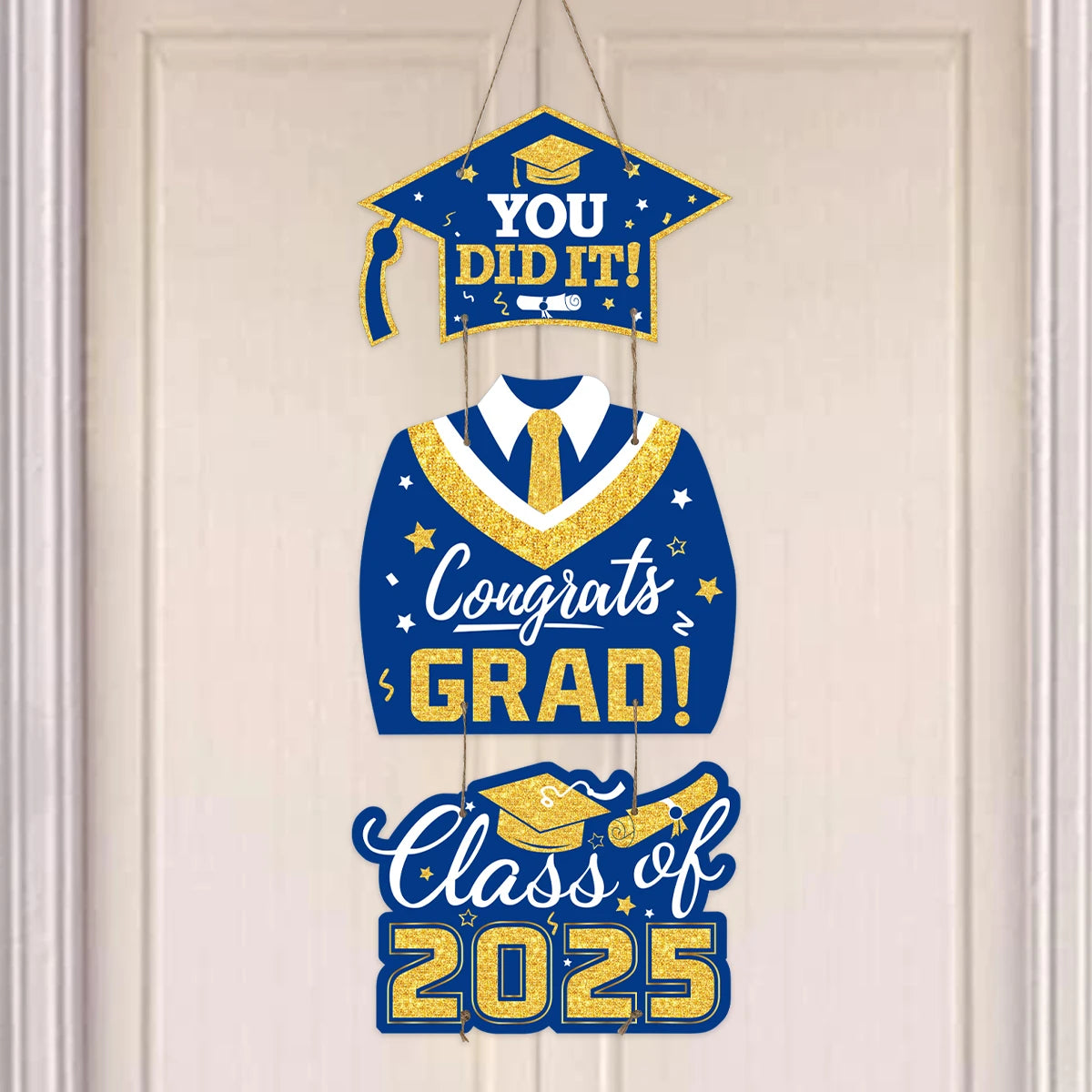 Graduation Door Hanging Decorations – Gown & Cap Design | 2025 Congrats Grad Party Supplies