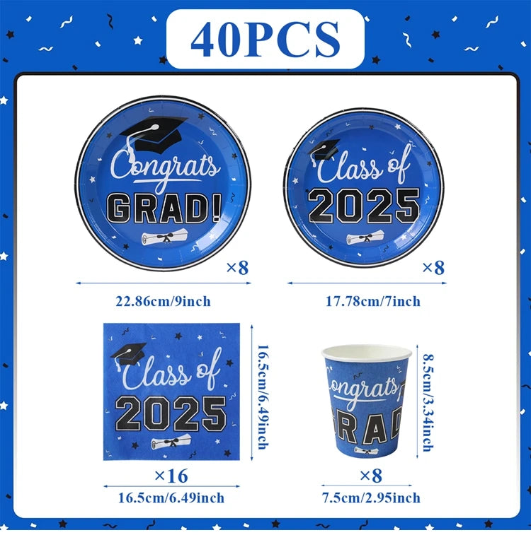 Graduation Party Plates, Cups and Napkins 2025