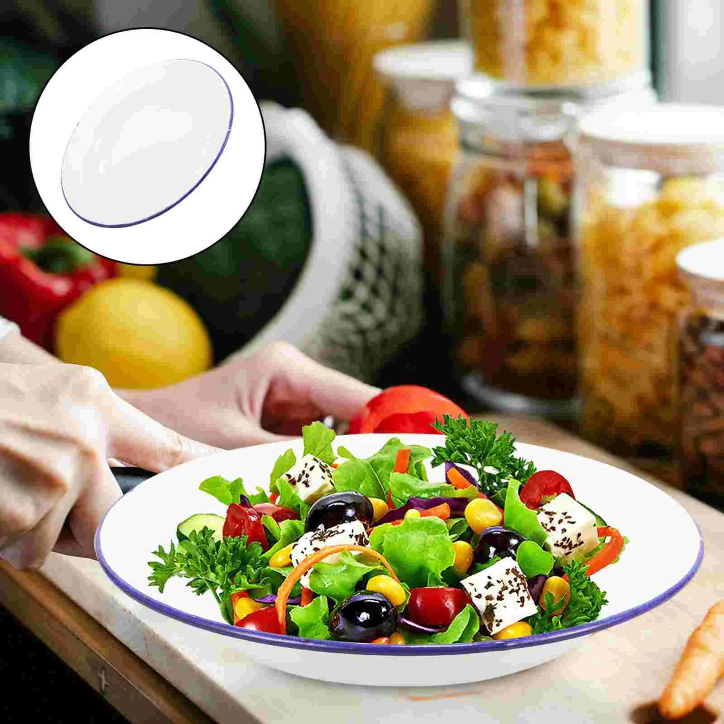 4Pcs Enamel Camping Dishes Plate