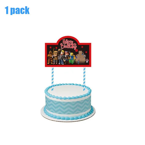 Roblox Themed Birthday Party Decorations – Favourite Roblox Characters - Disposable Tableware & Balloons for Kids
