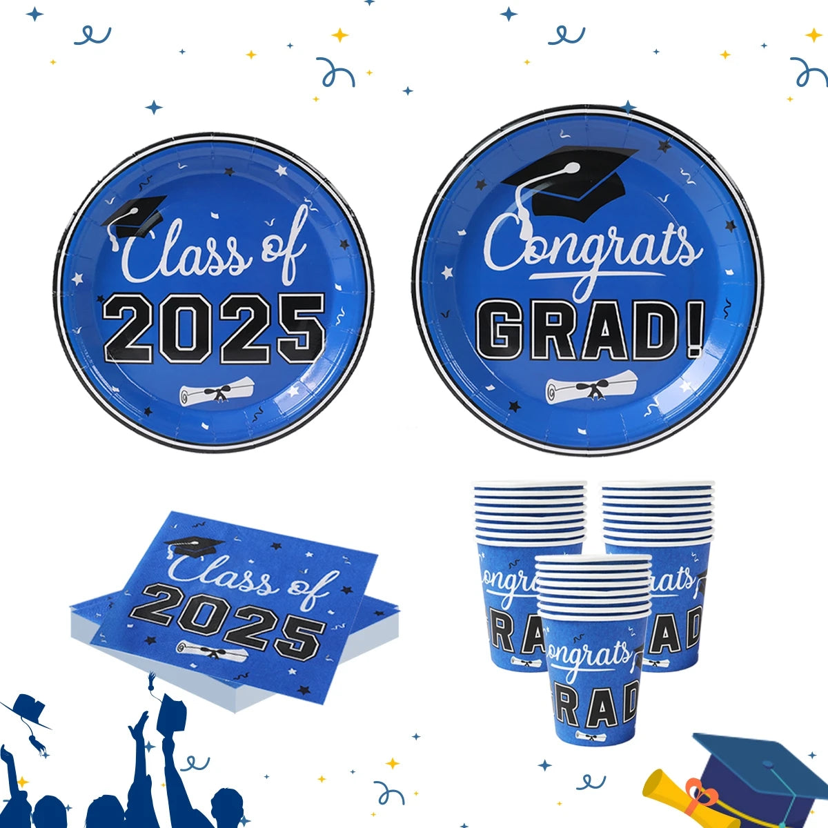 Graduation Party Plates, Cups and Napkins 2025