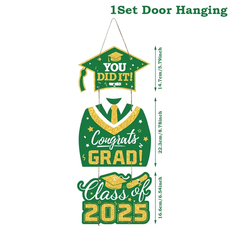 Graduation Door Hanging Decorations – Gown & Cap Design | 2025 Congrats Grad Party Supplies