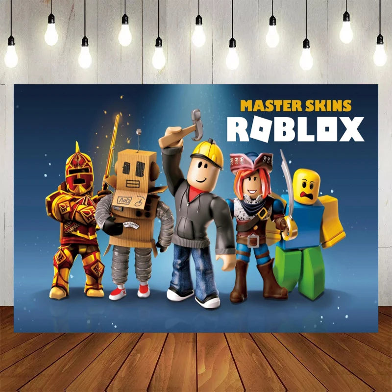 Roblox Themed Birthday Party Decorations – Favourite Roblox Characters - Disposable Tableware & Balloons for Kids