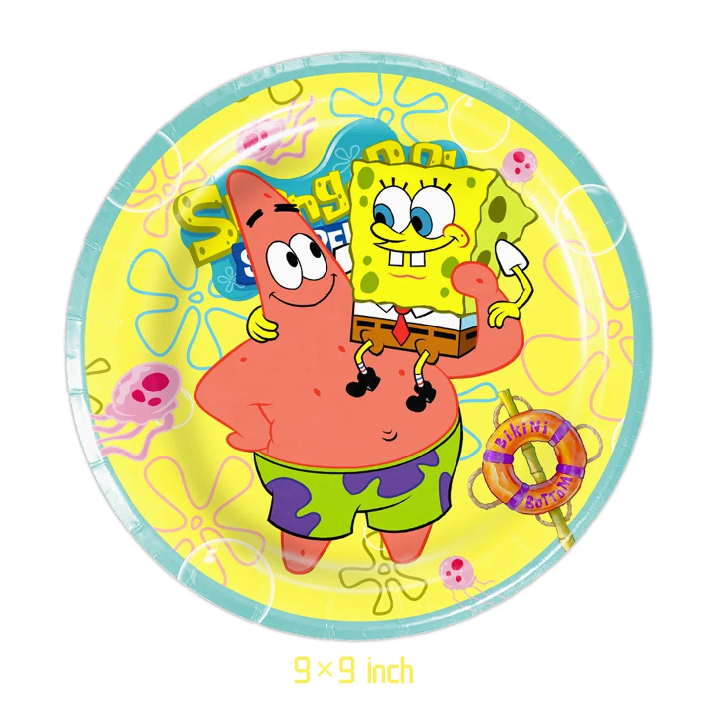 Cartoon Yellow Sponge-Bob Disposable Tableware