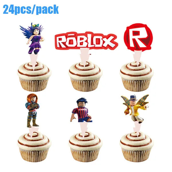 Roblox Themed Birthday Party Decorations – Favourite Roblox Characters - Disposable Tableware & Balloons for Kids