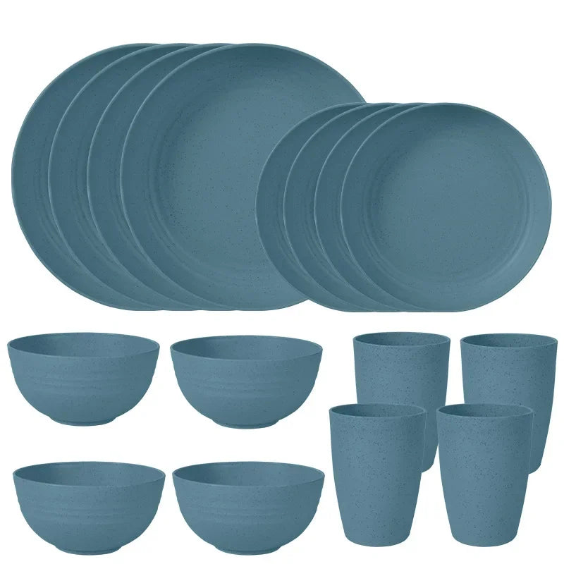 16-Piece Tableware Set Vintage Ceramic Stoneware Set