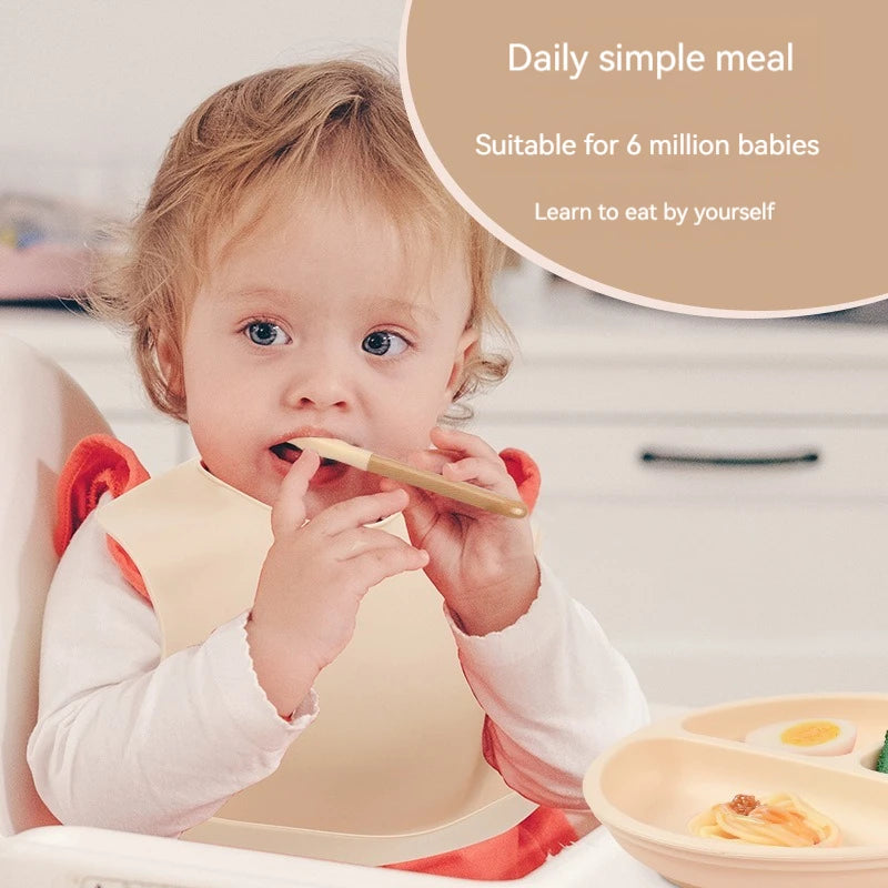 4PCS Children Tableware Silicone Dinner Plates