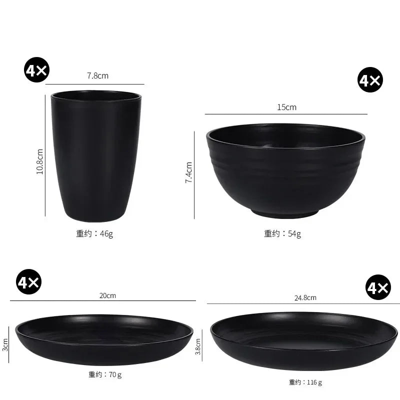 16-Piece Tableware Set Vintage Ceramic Stoneware Set