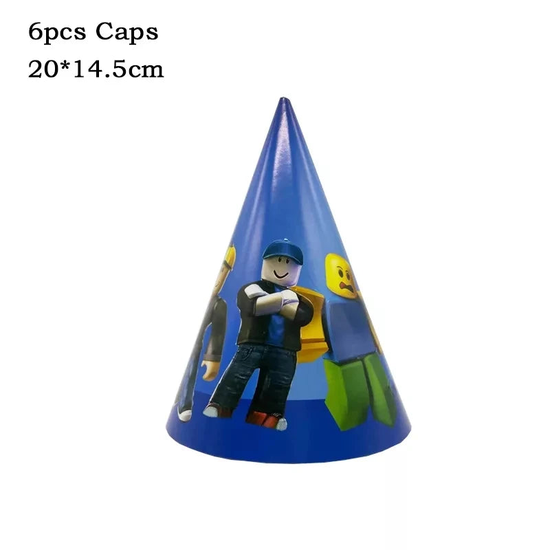 Roblox Themed Birthday Party Decorations – Favourite Roblox Characters - Disposable Tableware & Balloons for Kids