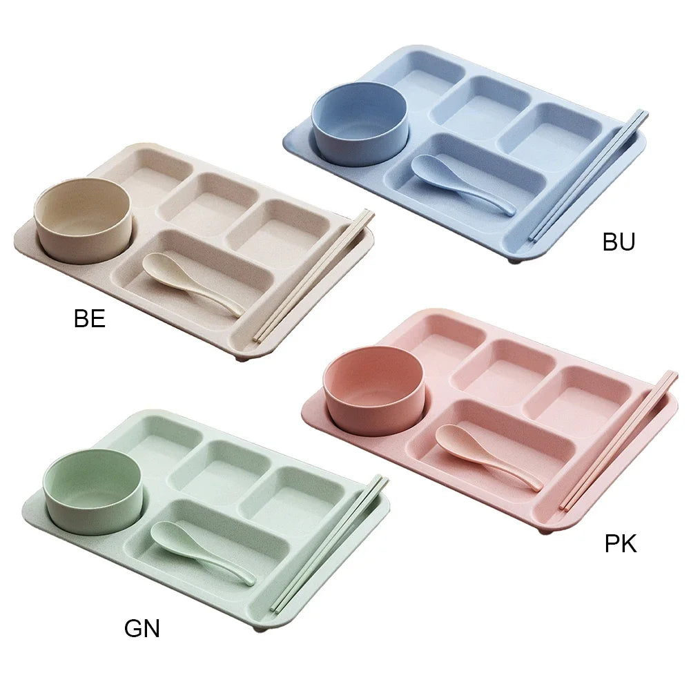 1Set Student Meal Plate Fast Food Bowls Anti-fall Household