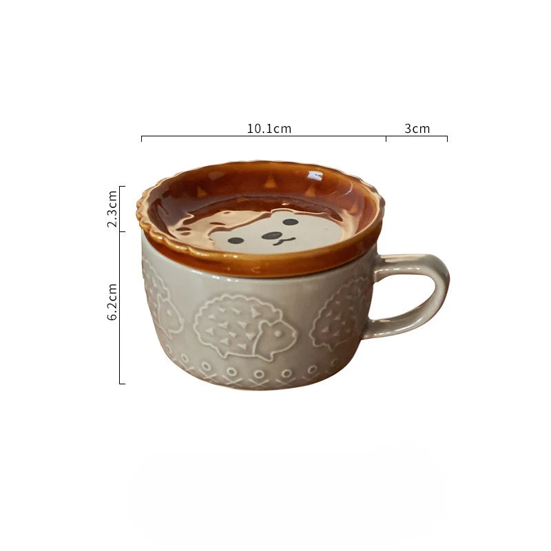 Cartoon Cat Coffee Mug With Cat Pattern