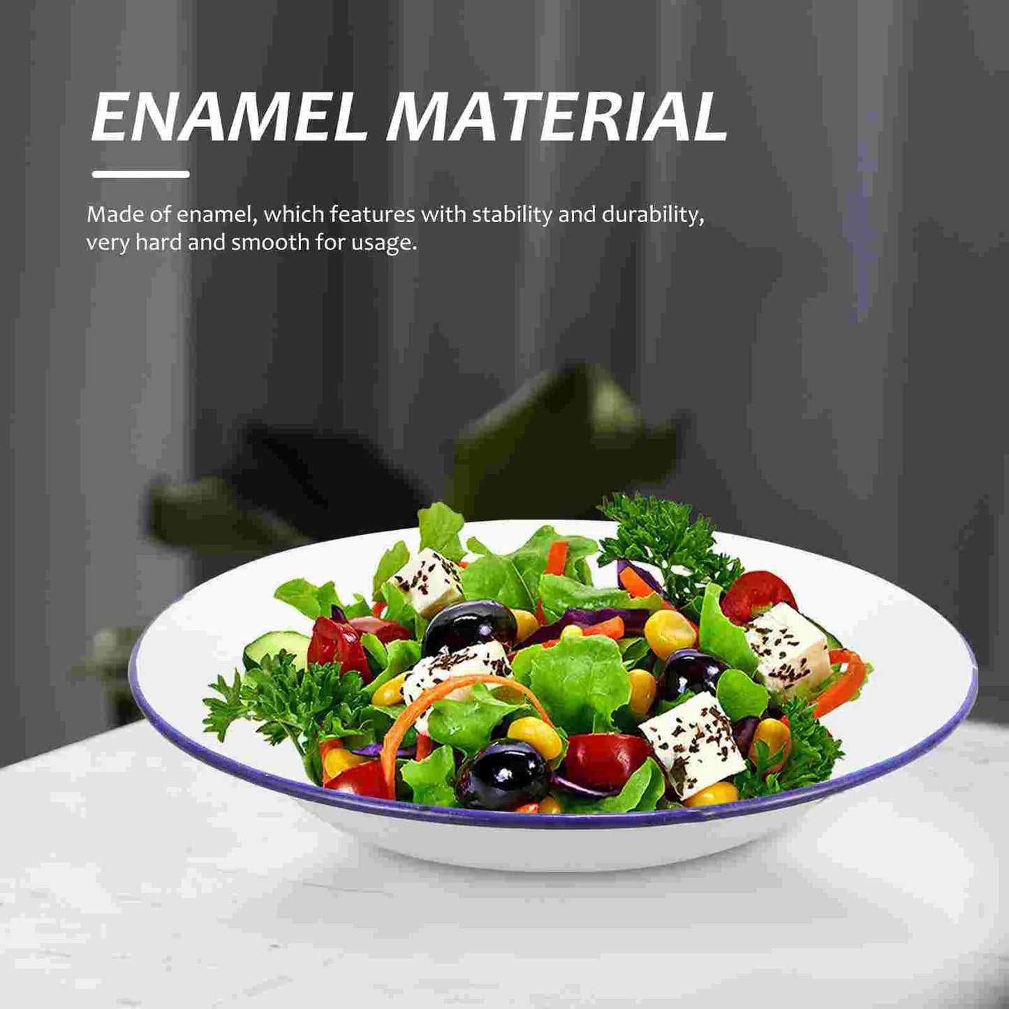 4Pcs Enamel Camping Dishes Plate