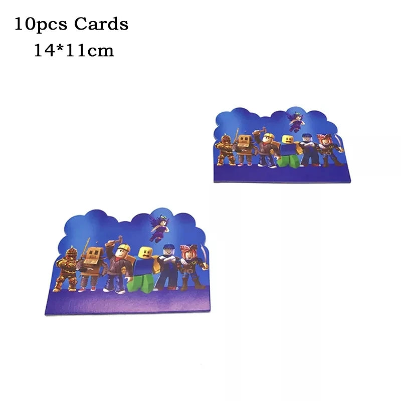 Roblox Themed Birthday Party Decorations – Favourite Roblox Characters - Disposable Tableware & Balloons for Kids