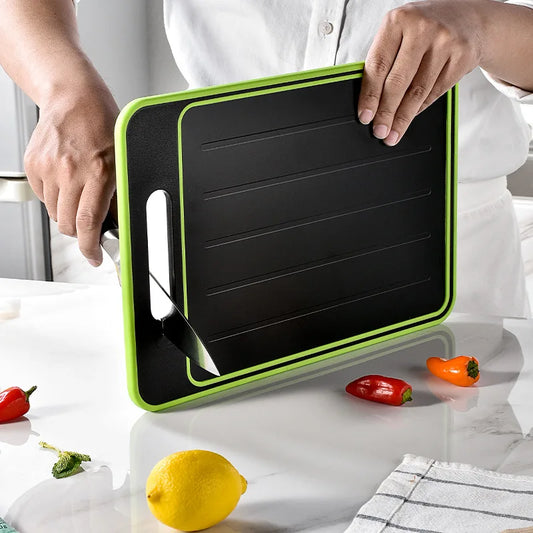 4 In 1 Black Multi-function Double-sided Chopping Board