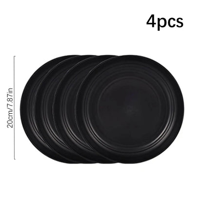 24pcs Camping plastic cutlery set with plates, bowls, cups and serving plates