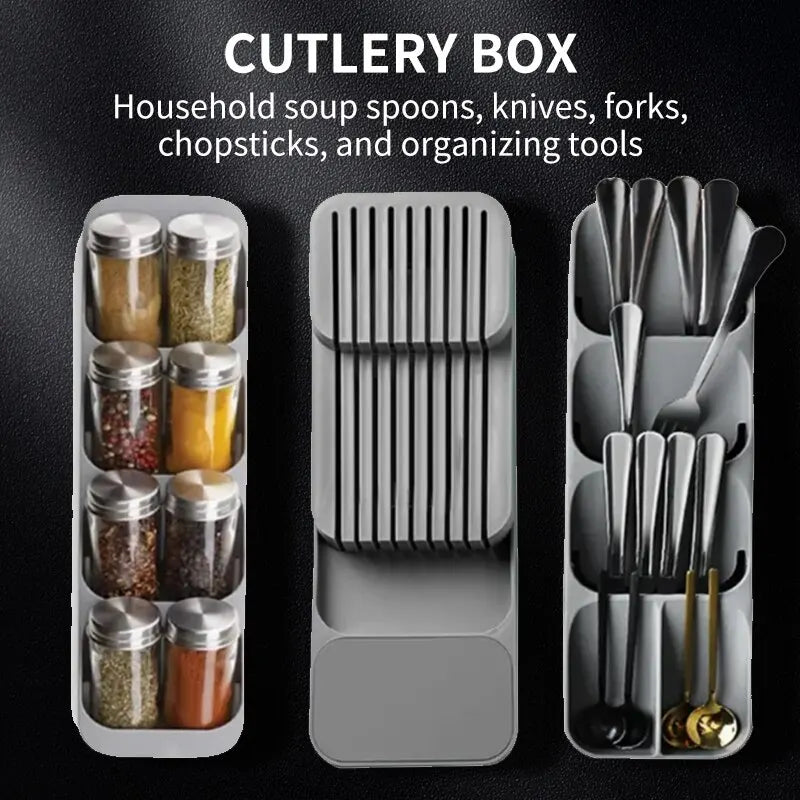 Expandable Cutlery Drawer Organiser | Space-Saving Kitchen Utensil Storage Tray