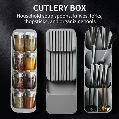 Expandable Cutlery Drawer Organiser | Space-Saving Kitchen Utensil Storage Tray