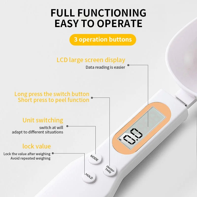 Digital Measuring Spoon Scale 0.1g–500g | Precision Kitchen & Coffee Measuring Spoon
