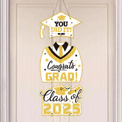Graduation Door Hanging Decorations – Gown & Cap Design | 2025 Congrats Grad Party Supplies