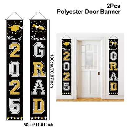 Graduation Door Hanging Decorations – Gown & Cap Design | 2025 Congrats Grad Party Supplies