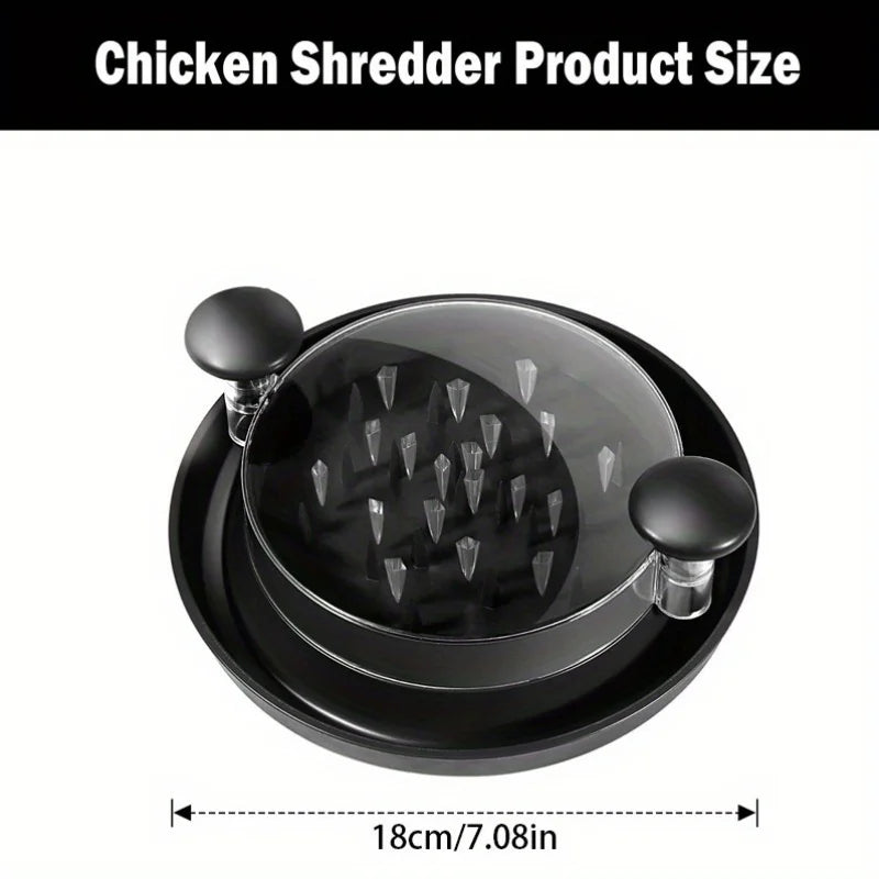 Chicken Shredder with Transparent Cover: Large Anti-Slip Rotating Tool for Chopping Chicken, Beef, Cabbage,Vegetables