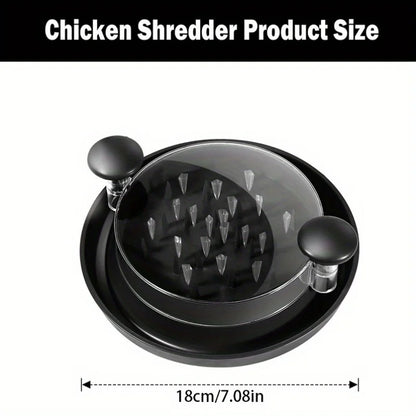 Chicken Shredder with Transparent Cover: Large Anti-Slip Rotating Tool for Chopping Chicken, Beef, Cabbage,Vegetables