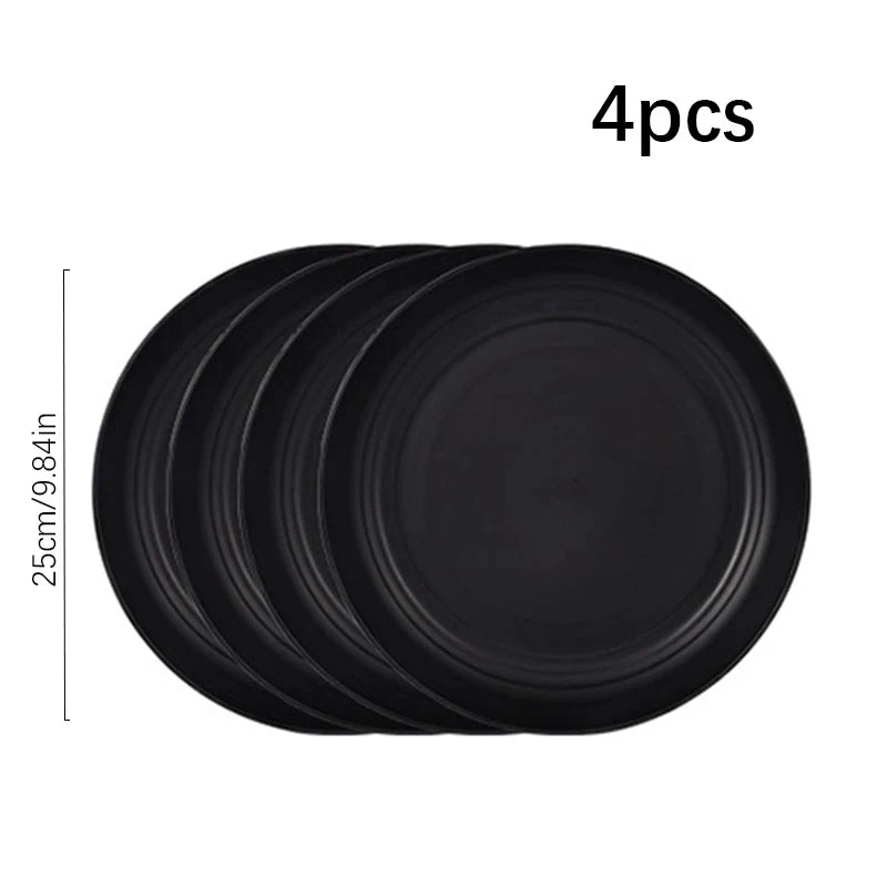 24pcs Camping plastic cutlery set with plates, bowls, cups and serving plates