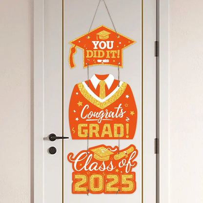 Graduation Door Hanging Decorations – Gown & Cap Design | 2025 Congrats Grad Party Supplies