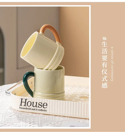 Simple Solid Color Ceramic Large Capacity Cup