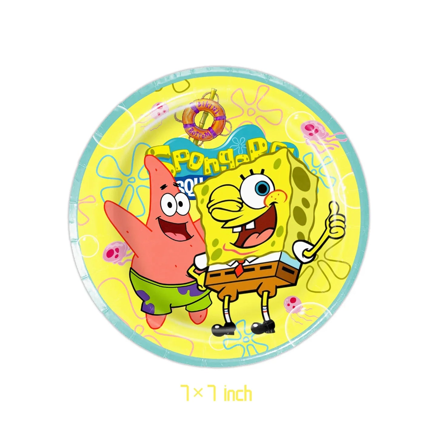 Cartoon Yellow Sponge-Bob Disposable Tableware