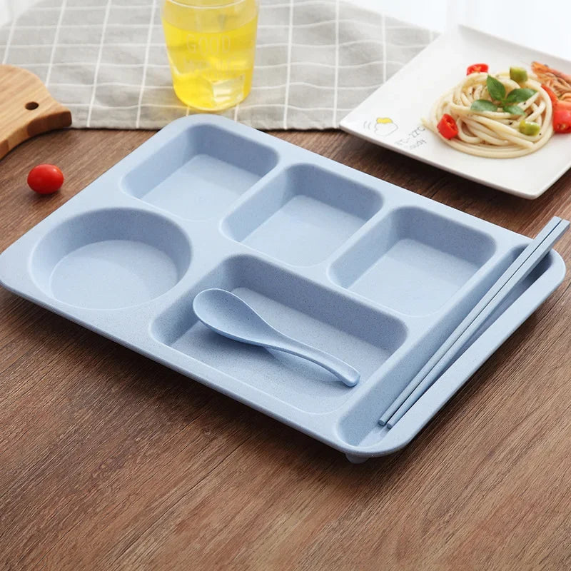 1Set Student Meal Plate Fast Food Bowls Anti-fall Household