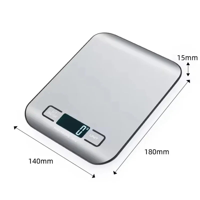 Digital Kitchen Scale with LED Display | Stainless Steel Food & Baking Scale 5kg