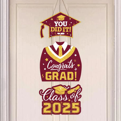 Graduation Door Hanging Decorations – Gown & Cap Design | 2025 Congrats Grad Party Supplies
