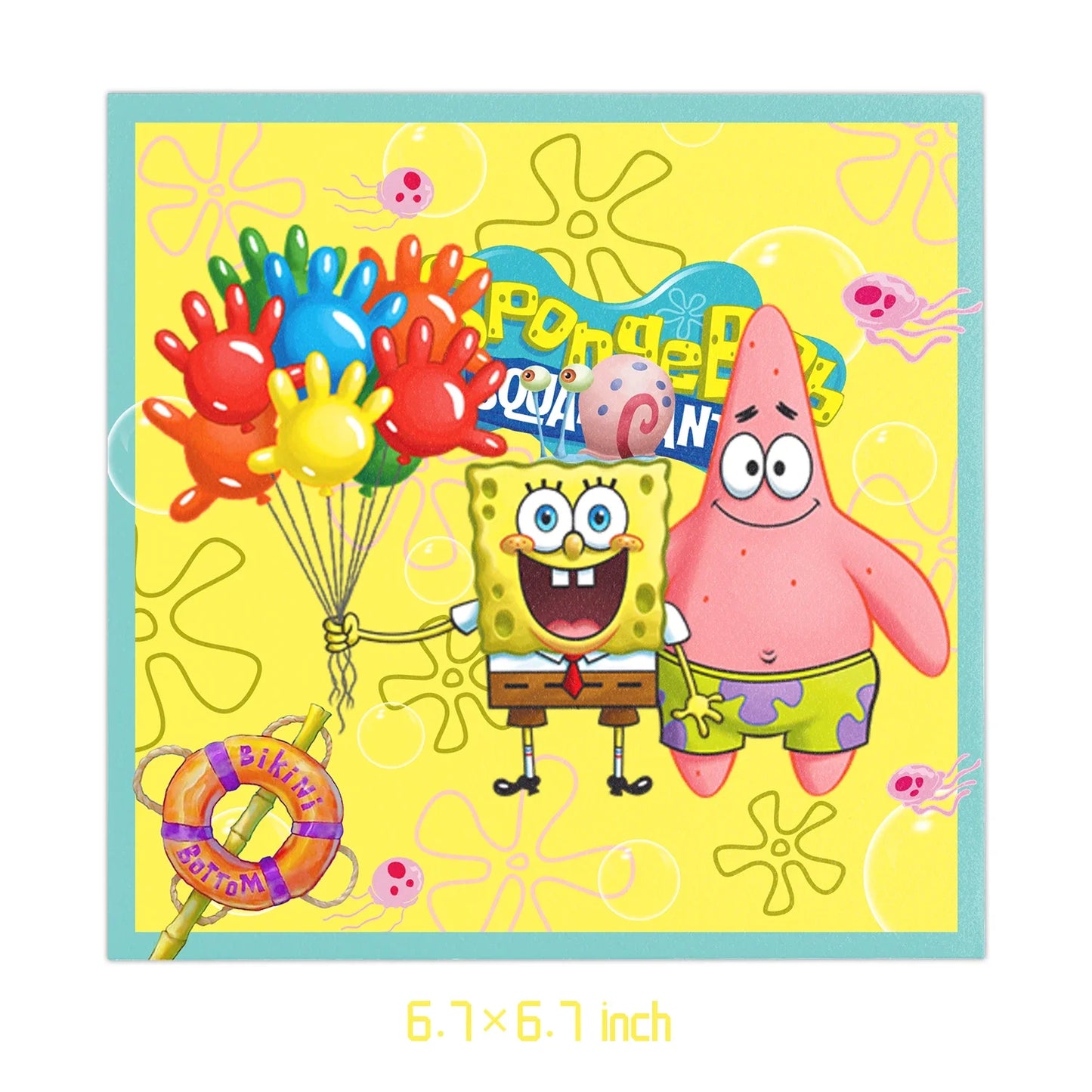 Cartoon Yellow Sponge-Bob Disposable Tableware