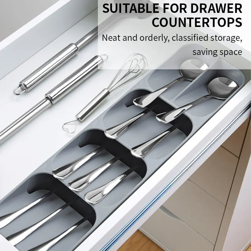 Expandable Cutlery Drawer Organiser | Space-Saving Kitchen Utensil Storage Tray