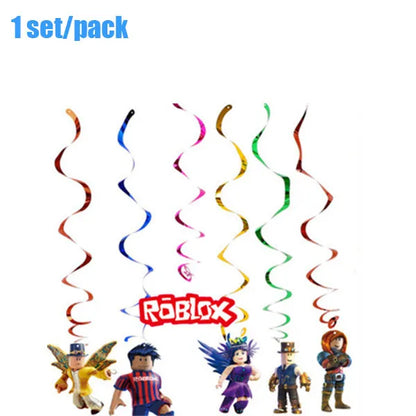 Roblox Themed Birthday Party Decorations – Favourite Roblox Characters - Disposable Tableware & Balloons for Kids
